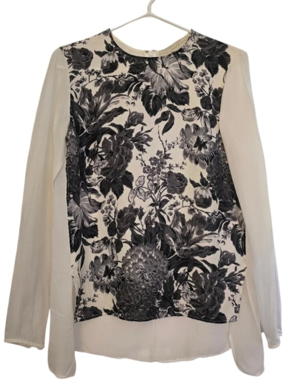 Stella McCartney Floral-Front Silk Blouse | 38
